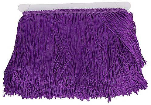 Franja Decorativa para Vestidos de Baile Latino, Cortinas, Ropa, Calzado y Manualidades, Color Morado Oscuro