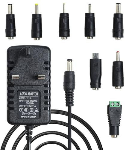 12V Charger for Kids Electric Ride On Car - 12V Charger Adapter for Electric Ride on Toys SUV Motorcycle ATV Racing Cars Battery Supply Power Adapter with 8 Connector Tips 5.5mm*2.5mm