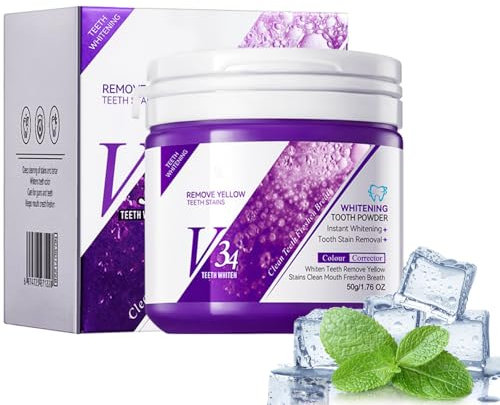 Zahnaufhellung,Bleaching Zähne tiefe Fleckenentfernung,Teeth Whitening Miracle Smile, Kariesprävention mit sanfter Reinigung, Effektiv bei der Stärkung von Zähnen und Zahnfleisch(50g)