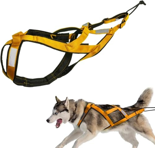 Imbracatura per cani da tirare, imbracatura per cani che tirano mushing posteriore husky, imbracature husky a X per mushing, traino pesi per animali domestici per esercizi con slitta, sledding per