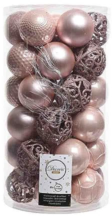 Weihnachtskugeln Kunststoff 6cm x 37er Ornamente Mix Set Christbaumkugeln bruchsicher rosa