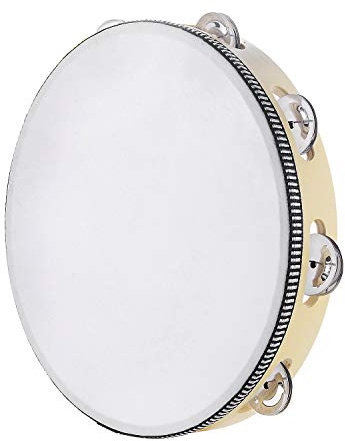 Musfunny Tamburin Für Erwachsene 25 Cm Tambourine: Hölzern Tamborine | Tamburin Einreihiges Metall Schellen - Tamborine Trommel Kirche Karaoke Hochzeiten Tanzveranstaltungen Eignet