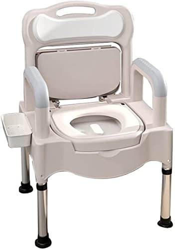 LXBH Bedside Commodes, Bedside Toilet Commode Chair Height Adjustable Adult Potty Chair for Seniors Portable Toilets for Home Use Suitable for People with Disabilities the Elderly and Others White