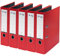 VON Leitz 5er Pack Ordner A4, Karton mit Kunststoffeinband, 80 mm Rückenbreite, Für 600 Blatt, FSC-zertifizierter Karton, Für Schule, Studium & Haushalt, Rot, 10551025