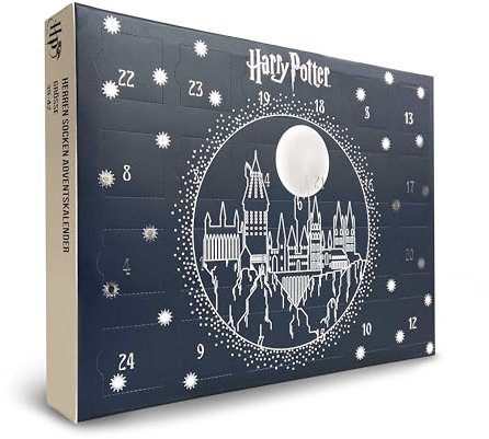 HARRY POTTER ® | Original Adventskalender | 12 Paar Socken Für Herren | Weihnachtskalender Mit Füßlingen + Langen Socken | 2 Größen | OEKO-TEX ®