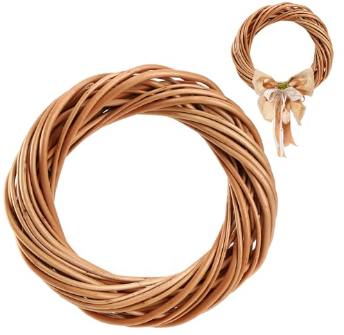 KADAX Ghirlanda decorativa, ideale come ghirlanda per porta, ghirlanda in vimini naturale, ghirlanda in rattan, ghirlanda da tavolo, ghirlanda naturale, anello in vimini, per decorare finestre