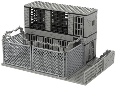 PLAYBUDDY Military Base Building Blocks, 550PCS Military Police Station Prison Cell Model DIY WW2 Small Particles Building Blocks Set