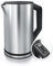 Arendo - Edelstahl Wasserkocher mit Temperatureinstellung 40-100 Grad in 5er Schritten - Doppelwand Design - Modell ELEGANT - 1,5 Liter - 2200 W - Teekocher mit Temperaturanzeige - GS - Silber