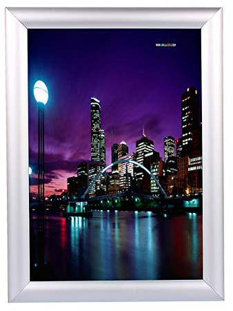 Snap A4 Waterproof Picture Frame, Aluminium Edge with Plastic Backboard, Changeable Poster Display, Indoor Outdoor Use