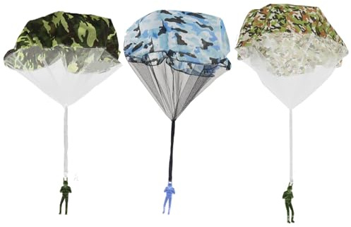 3PCS Parachute Toy, Toy Soldiers Parachute,Hand Throwing Plastic Mini Parachutes Soldier Figures Toys for Girls And Boys,Outdoor Craft Creative Games for Parachutes Gifts（Camouflage）