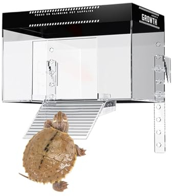 Plateforme solaire pour tortues - Couverture flottante - Rampe pour reptiles - Zone de vacille surélevée - Terrasse de repos surélevée pour aquarium, terrarium, animaux de compagnie, décoration de