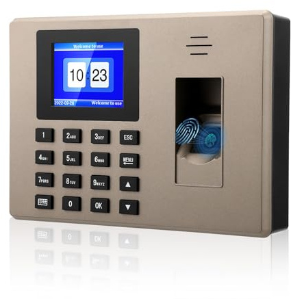 Zeiterfassung Für Kleinbetriebe,Mehrsprachig,Mit Fingerabdruck & Pin-Eingabe,1000 Fingerabdruck&1000 Ausweis,Mitarbeiter Zeiterfassungsgerät,Arbeitszeiterfassung Für Kleinbetriebe