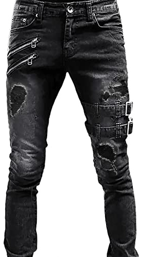 Generiska jeans för män slim fit: Denim byxor med fickor jeans enfärgade jeans Y2K tygbyxor andningsbara fritidsbyxor raka ben utomhusbyxor klassiska bekväma stretchjeans för män, svart, M