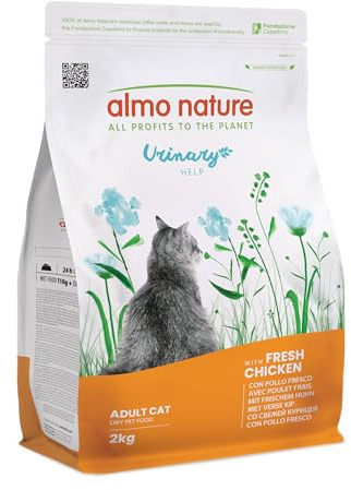 Almo Nature Urinary Help - Crocchette Gatto con Pollo Fresco - Supporto al Sistema Urinario con Glucosamina e Ridotti Livelli di Magnesio, Calcio e Fosforo - Sacco da 2kg