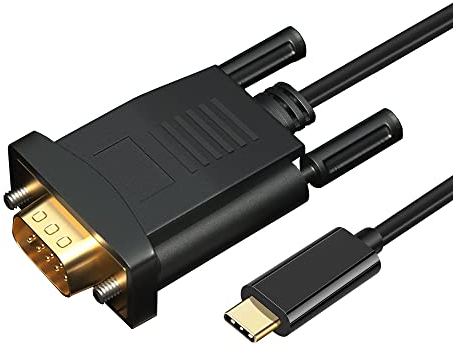 Câble USB C vers VGA – Adaptateur Full HD de type C vers VGA, convertisseur Type-C mâle vers VGA mâle, Thunderbolt 3 vers VGA pour MacBook(1,8 m)