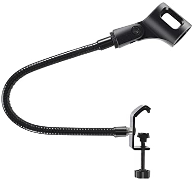 Veciado Support de Microphone Flexible Col de Cygne Bureau Pince Support Microphone Bras éQuipement D'Enregistrement pour RéUnion ConféRence Podcast