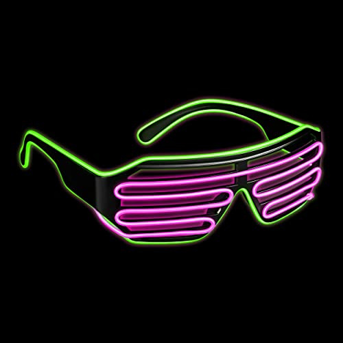 LED-glasögon med 3 blixtlägen - perfekt för techno DJ | festival | Halloween | karneval | maskerad som ett komplement till outfiten eller kostymen.