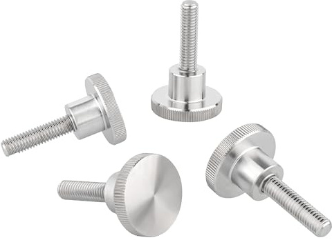 Ottertools - Tornillo moleteado DIN 464 | Rosca: M4 x 10 mm | Acero inoxidable | 4 unidades