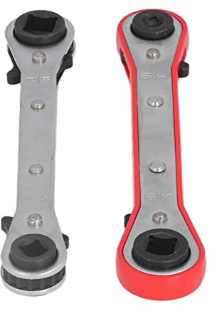 Llave de Trinquete de Doble Anillo, Llave Cuadrada, Llave de Trinquete de Doble Cara, Juego de Herramientas de Acero Resistente para 1/4 pulg., 3/8 pulg., 3/16 pulg., 5/16 pulg.