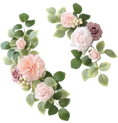 MagiDeal Fleur Arche Mariage, 2 Guirlandes de Fleurs Artificielles, Panneaux de Mariage Décorations Florales pour Arche de Mariage, Décorations pour Panneau de Bienvenue de Mariage, Fête, D