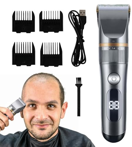 Cortadora De Eléctrico -,Cortacésped De Recargable De Pantalla De Potencia Ajustable, Herramientas De Corte De Cabello De 5 Niveles| Cortacésped De Profesional De Bajo Ruido De Batería