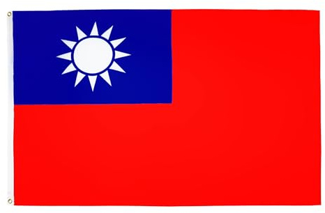 AZ FLAG - Lote de 2 banderas de Taiwán - 90 x 60 cm - Bandera de Taiwán 100% poliéster con ojales metálicos integrados
