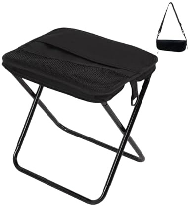Doukesh Mini Tabouret de Camping Pliable avec Sac de Transport Tabouret Pliant Camping Tabouret Pliable Siege de Peche pour Camping la Pêche Voyages Capacité de Charge Maximale : 120 KG