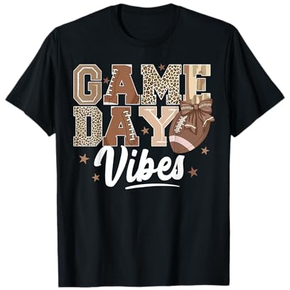 American Football Game Day Vibes Coquette Bow Football Lover T-Shirt