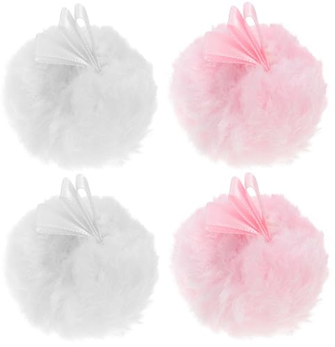 Beavorty Borlas de Maquillaje 4 Piezas, Borla de Polvo Seca y Portátil para Rostro, Color Claro, Esponja para Polvos y Rubor, Almohadilla Desmaquillante Compacta Varios estilos