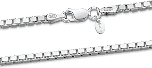 Amberta 925 Sterlingsilber Halskette - Venezianierkette - 2 mm Breite - Verschiedene Längen: 45 55 65 cm (65cm)
