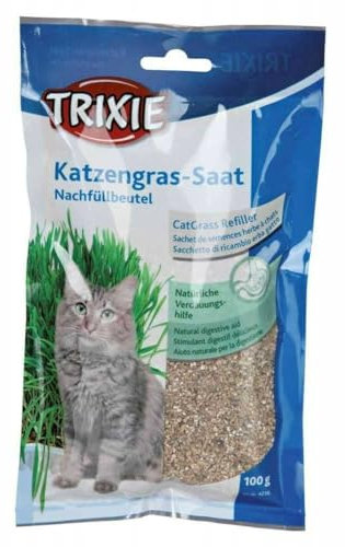 Trixie 4236 Katzengras Saat Nachfüllbeutel für #4235, Beutel/ca. 100 g