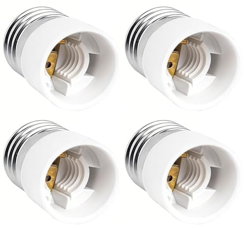 Akynite Adapter E27 till E14 för glödlampor LED, AC 230 V, E27 till E14 sockelomvandlare, uppsättning av 4