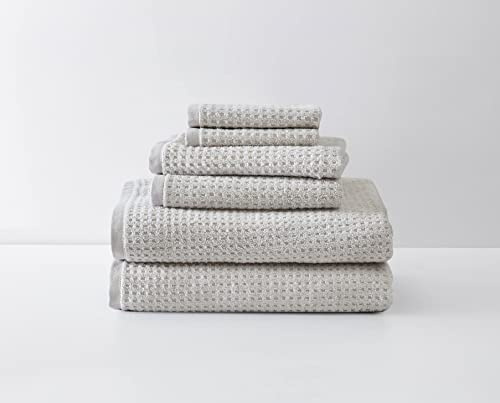 Tommy Bahama - Bath Towels, Highly Absorbent Cotton Bathroom Decor, Low Linting & Fade Resistant, Oeko-Tex Certified (Northern Pacific Grey, 6-Piece)