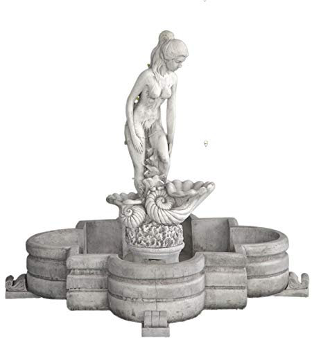 Fontaine centrale classique en béton pour femme 106 x 106 x 94 cm. - Fontaine de jardin décorative romaine style jardin anglais. Pompe à eau incluse. Fabriquée en Espagne.