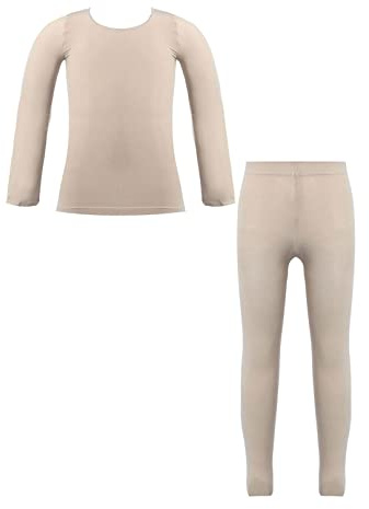 ranrann Enfant Fille Ensemble Thermique Chaud Hiver Maillot Manches Longues et Bas Thermique Pantalon Tenue 3-10 Ans