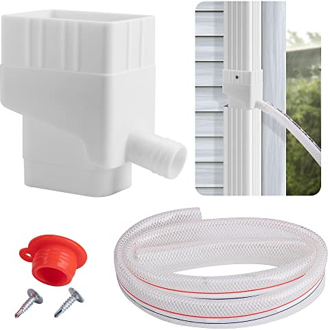 Rainwater Collection System-Rainwater Collection Diverter Connector System-Raindrop Rainwater Colander Kit for Hose for Diverting Water Fits 2’’ x 3’’ Standard Downspout