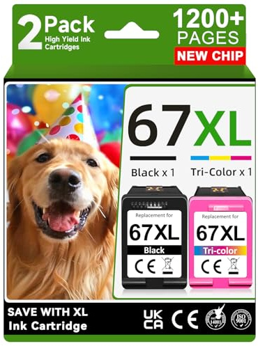 67XL Ink Cartridges Black Color Combo Pack Compatible for HP Ink 67 for HP 67 Ink Cartridges Black Color Combo Pack Fit for DeskJet 2855e 2755e 2700 2700e 2800e 2734e 4100e Envy 6055e 6400 Printer