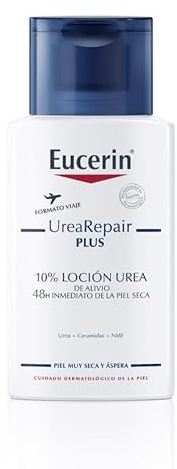 Eucerin UreaRepair PLUS Loción 10% Urea (100 ml), crema hidratante, loción hidratante corporal con urea y ceramidas para un alivio inmediato durante 48 horas, para pieles secas, muy secas y ásperas