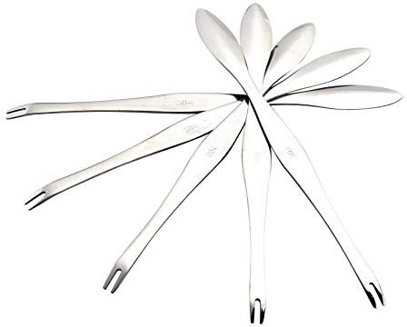 Qoekacy Frutti di mare Strumento Cracker Cracker Scelti Cucchiai in Acciaio Inox Granchio Peel Gamberetto Strumento Aragosta Pinza Clip Pick - 5 pz