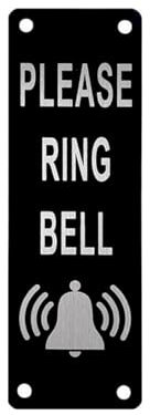 Please Ring The Bell Sign,Metal Please Ring Doorbell Sticker The Bell Door Sign,Personalized Small Stickers Press With Pre-Drilled Holes Self-Adhesive for Mounting Wall Plaque Office Business,5×15cm