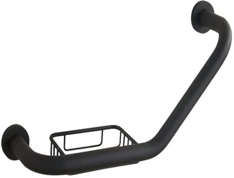 Baño para Agarraderas Barra de seguridad negra mate, pasamanos for bañera, mango de 135 grados, jabonera multifunción for personas mayores, personas con discapacidad, niños y mujeres embarazadas.