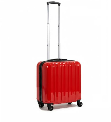COSHANO Maleta Trolley Equipaje de Mano Comercial piloto Medico Maletin con 4 Ruedas 360 y con 3 Compartimientos (Rojo)