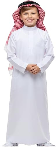 Gojoy shop-Disfraz de Jeque Árabe para Niños con túnica Carnaval Halloween,Cosplay de Juegos de Rol (Contiene:Pañuelo,Cinta,Túnica y Mochila de Cuerdas.) (3-4 AÑOS)
