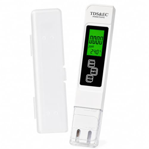 Testeur Eau Potable, TDS Meter 3 en 1 Test Dureté (4 Couleurs Affichage)