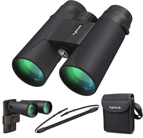 Kylietech 12X42 Binoculars for Adults with Universal Phone Adapter, HD Waterproof Fogproof Compact Binoculars for Bird Watching, Hunting, Hiking, Sports, and Concerts with BAK4 Prism FMC Lens