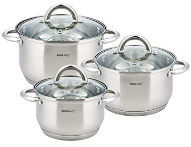 6-teilig Topfset mit Deckel Induktion Topf Glasdeckel