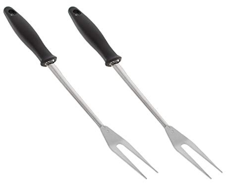 Big Stainless Steel Steak Carving Fork - Pack of 2 - Long Heavy Duty Meat Turning Forks Cooking Utensil for Bbq