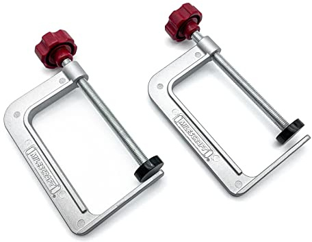 Milescraft 4021 Track Clamps – Track Saw and T-Track Hold Down Clamps (2 pack), Grey