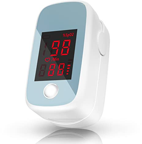 Pulse Oximeter Fingertip, Blood Oxygen Saturation Monitor High Precision Spo2 and Pulse Rate Reading Oxygen Meter, Portable Oximeter with Batteries and Lanyard