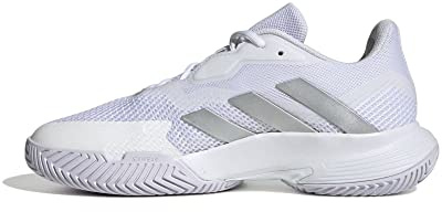 adidas Mujer CourtJam Control Tennis Shoes, Cloud White/Silver/Cloud White, 38 2/3 EU